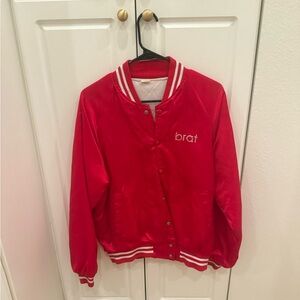 Vintage bomber jacket “brat” rhinestone